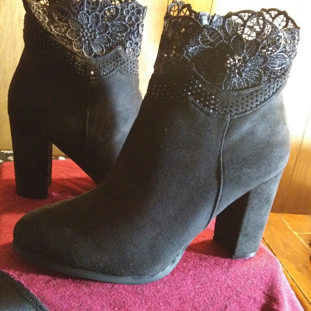 Suede booties size 9